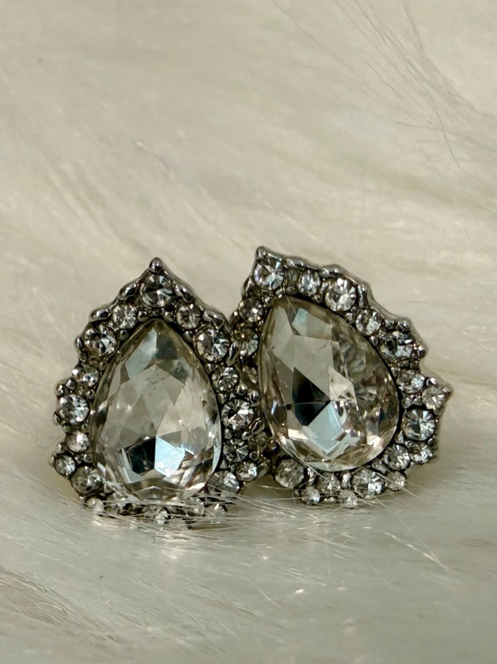 Vintage CZ earrings. 15 cm in height.